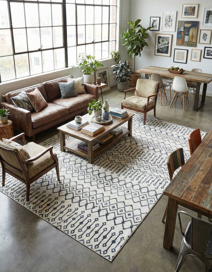 Detail image of 10' x 14' Bohemian Trellis Rug