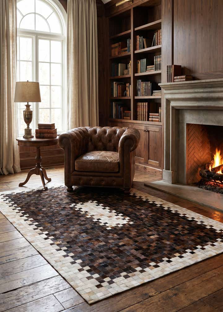 5' 1 x 8' 2 Cowhide Stocks Rug