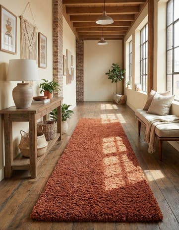 2' 7 x 16' 5 Solid Shag Runner Rug