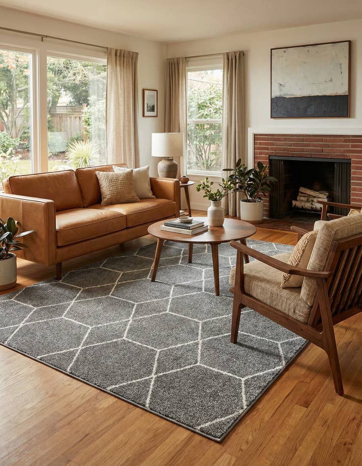 Detail image of 7' x 10' Trellis Frieze Rug