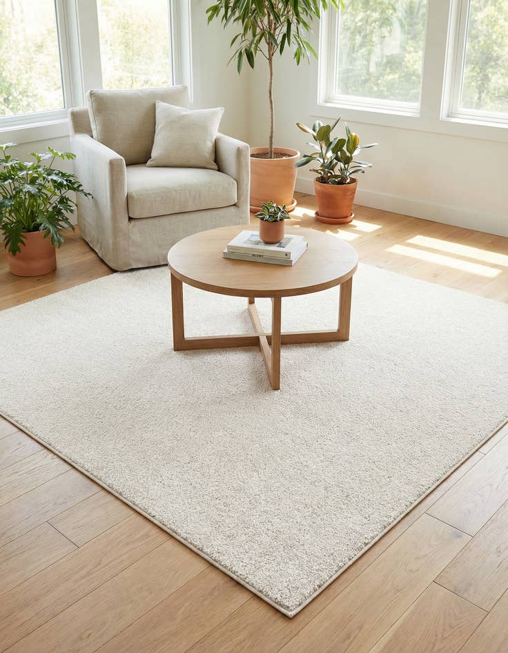 Detail image of 5' x 5' Solid Frieze Square Rug