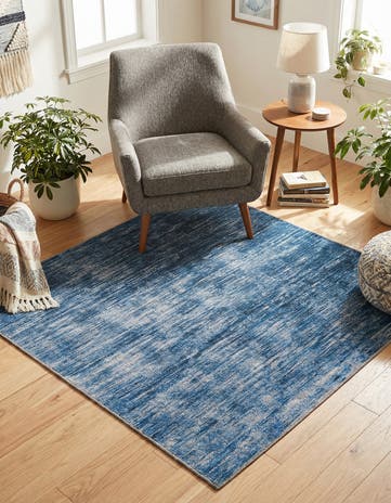 Blue Asha Square Rug