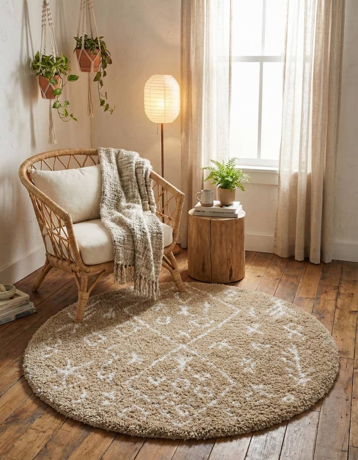 Detail image of 5' x 5' Marrakesh Shag Round Rug