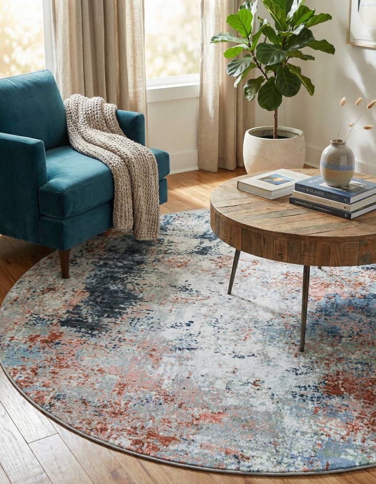 Detail image of 7' 10 x 7' 10 Kamala Washable Round Rug