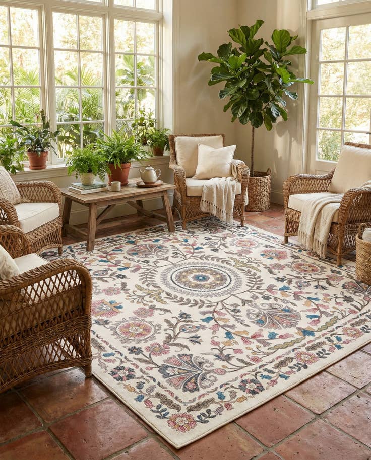 Detail image of 8' x 8' Blossom Square Rug