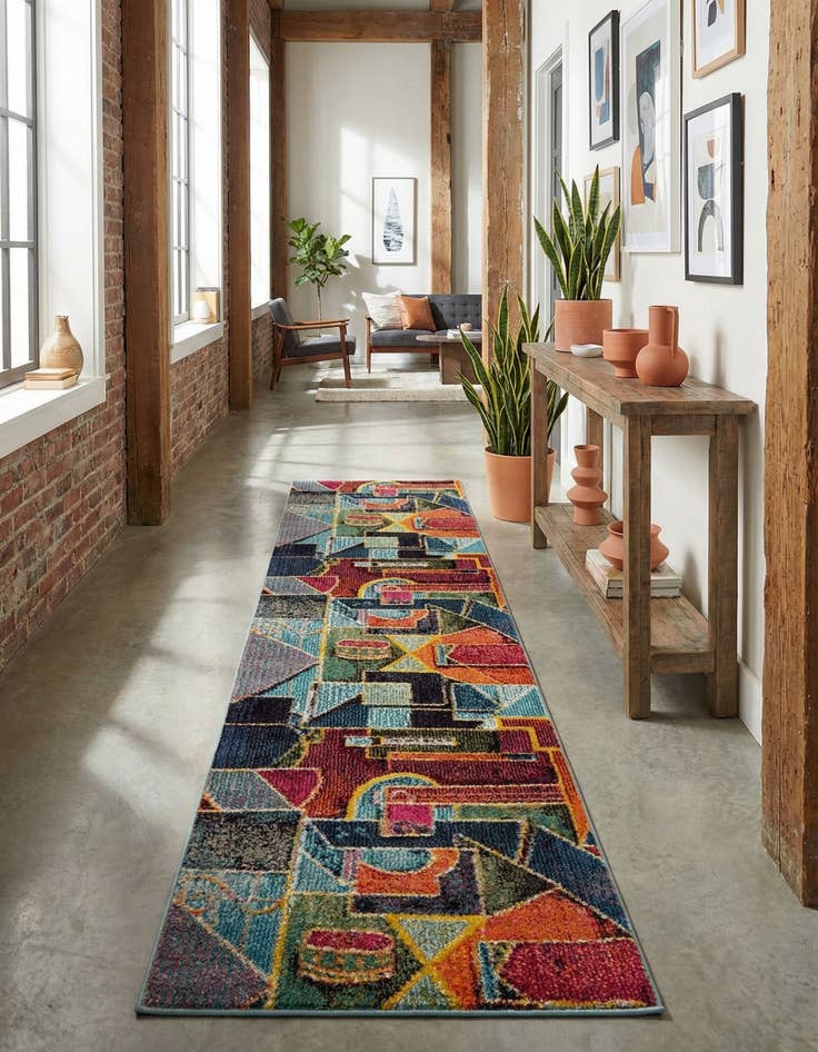 Detail image of 2' x 8'  Washable Haerfest Runner Rug