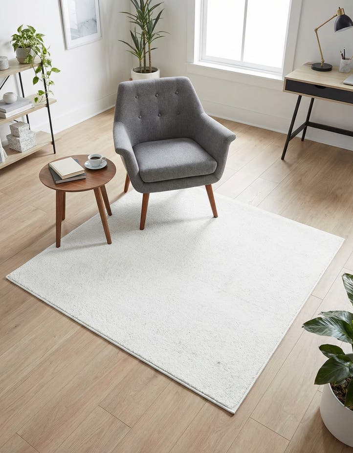 5' 3 x 5' 3 Solid Frieze Square Rug