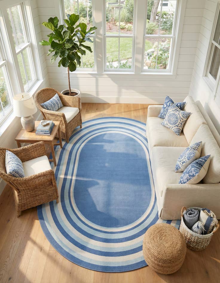 Detail image of 8' x 10' Lotus Oval Rug