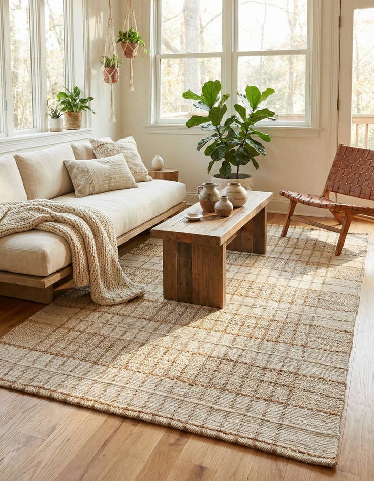 Detail image of 6' 1 x 9'  Hand Braided Laurel Handwoven Jute Rug