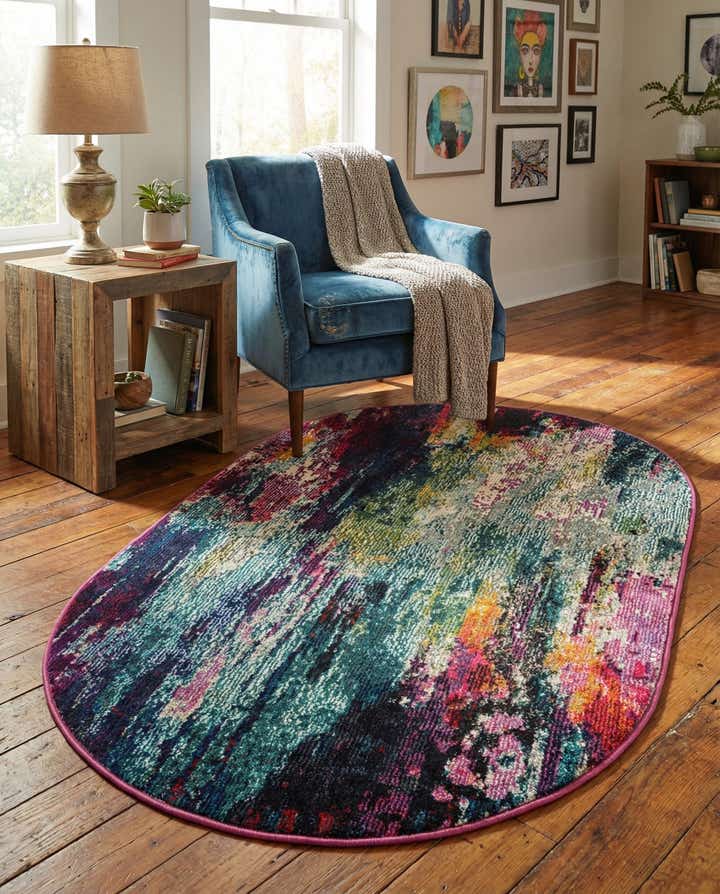 3' 3 x 5' 3 Washable Theia Oval Rug