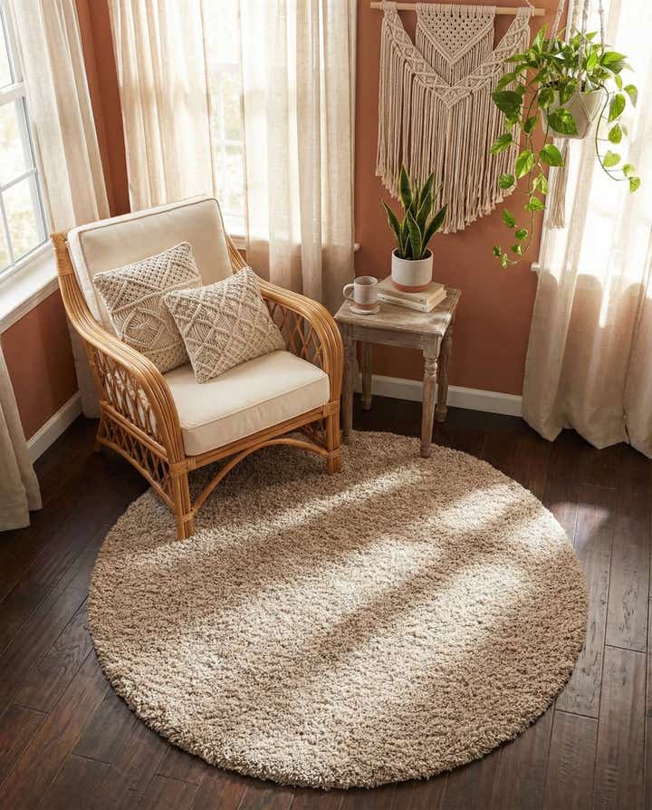 5' 3 x 5' 3 Zermatt Shag Round Rug