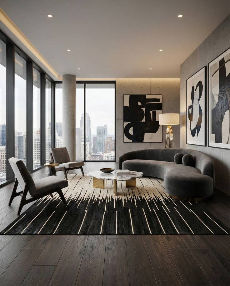 Detail image of 7' 10 x 10' Cowhide Leather Rug