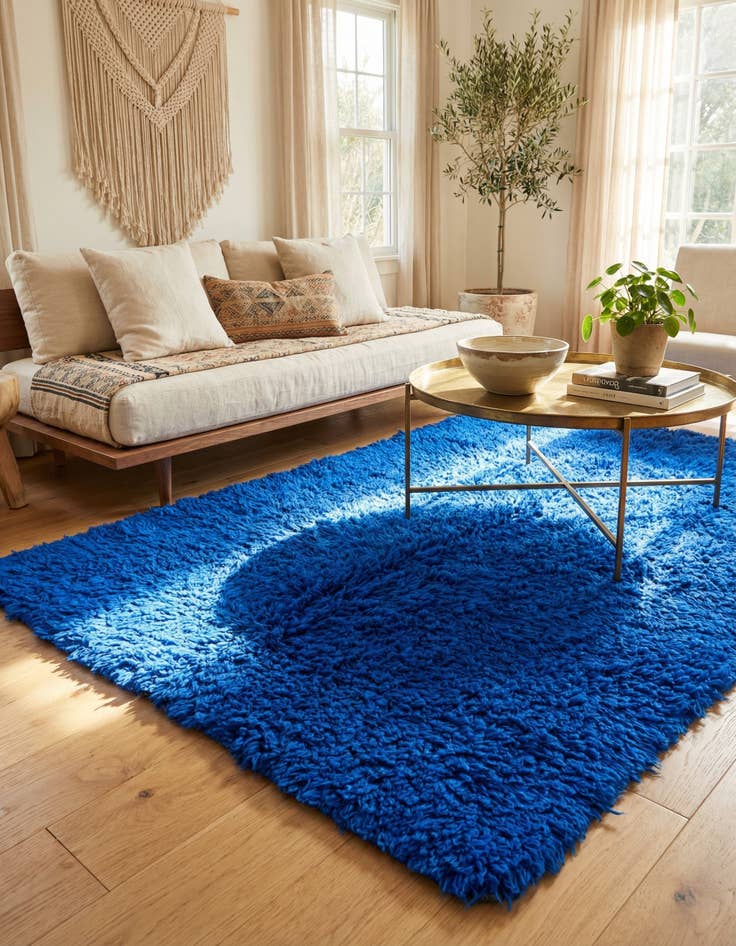 Detail image of 4' 6 x 6' 2 Hand Knotted Moroccan Wool Rug