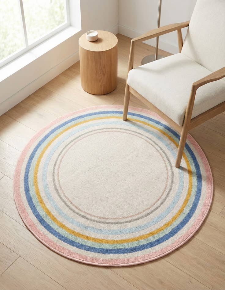 Detail image of 3' 3 x 3' 3 Lotus Round Rug