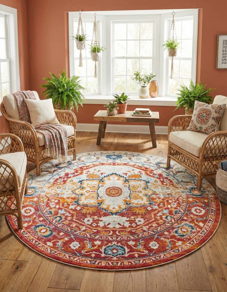 Detail image of 7' 10 x 7' 10 Madeline Vintage Round Rug