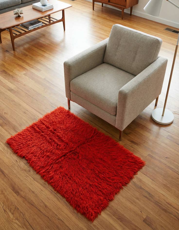 Detail image of 2' 6 x 3' 10 Hand Knotted Moroccan Wool Rug