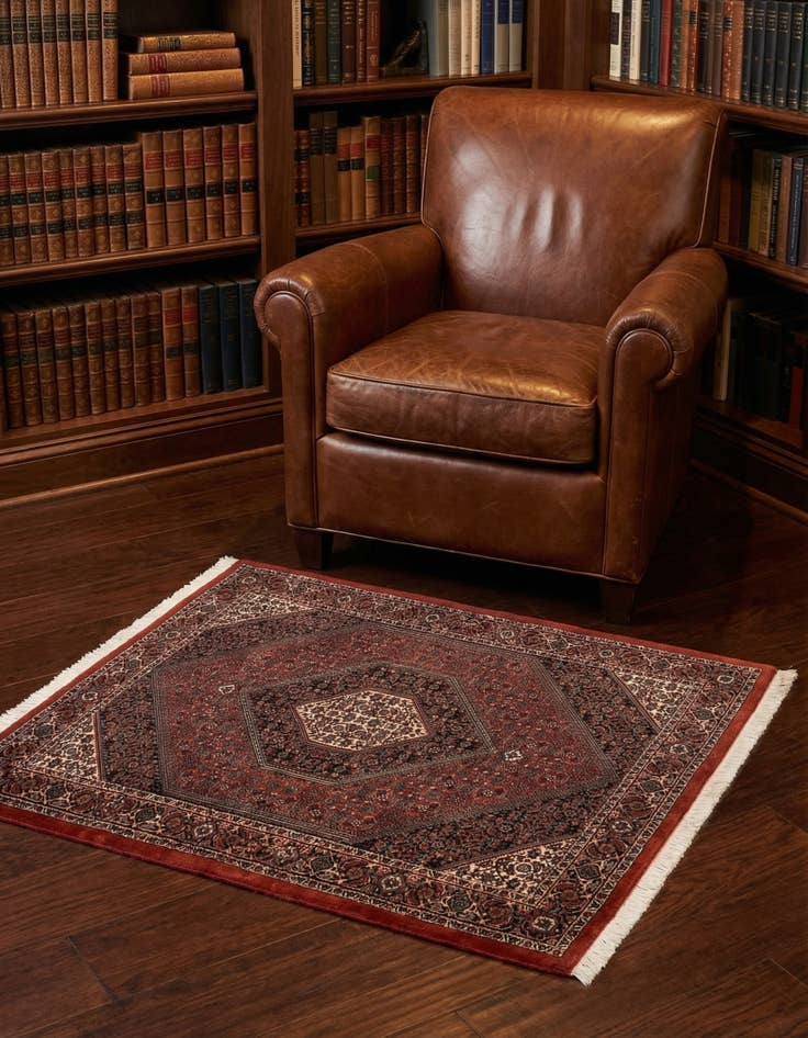 Detail image of 2' 8 x 3' 3 Hand Knotted Afshar Persian Wool Square Rug