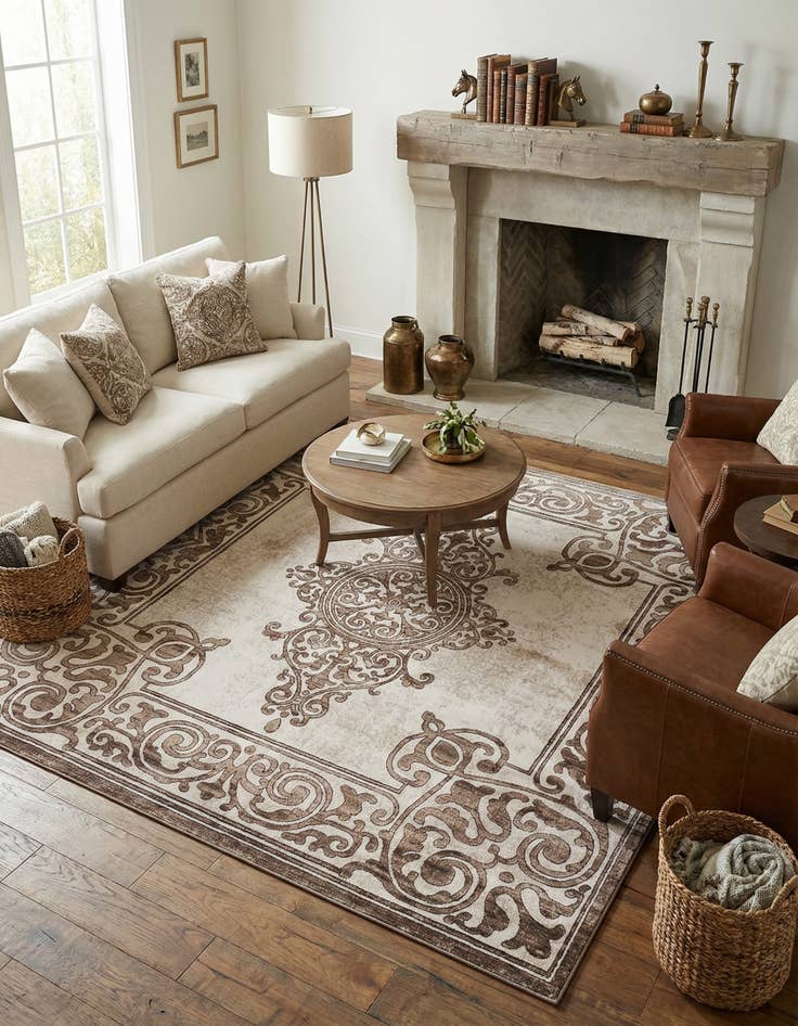 Detail image of 7' 10 x 7' 10 Hermitage Square Rug