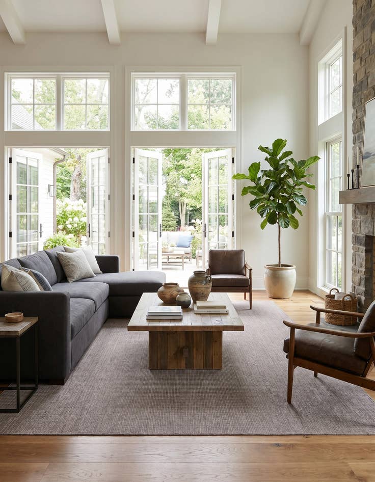 Detail image of 10' x 14' Easy-Clean Checkered Indoor / Outdoor Rug