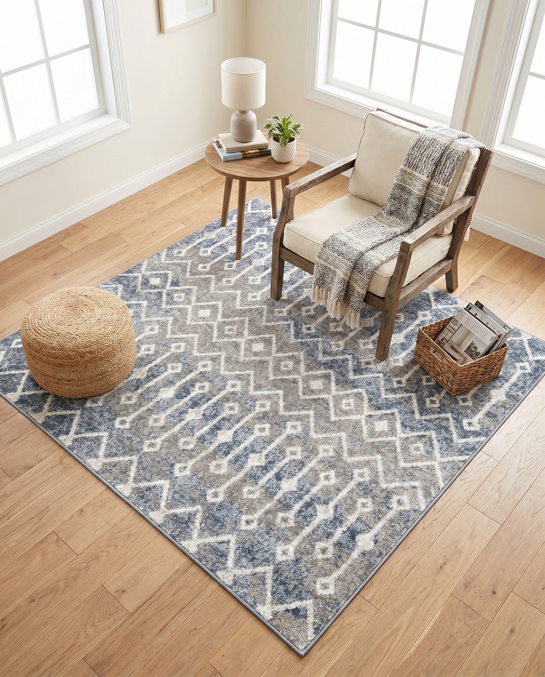 5' 3 x 5' 3 Bohemian Trellis Square Rug