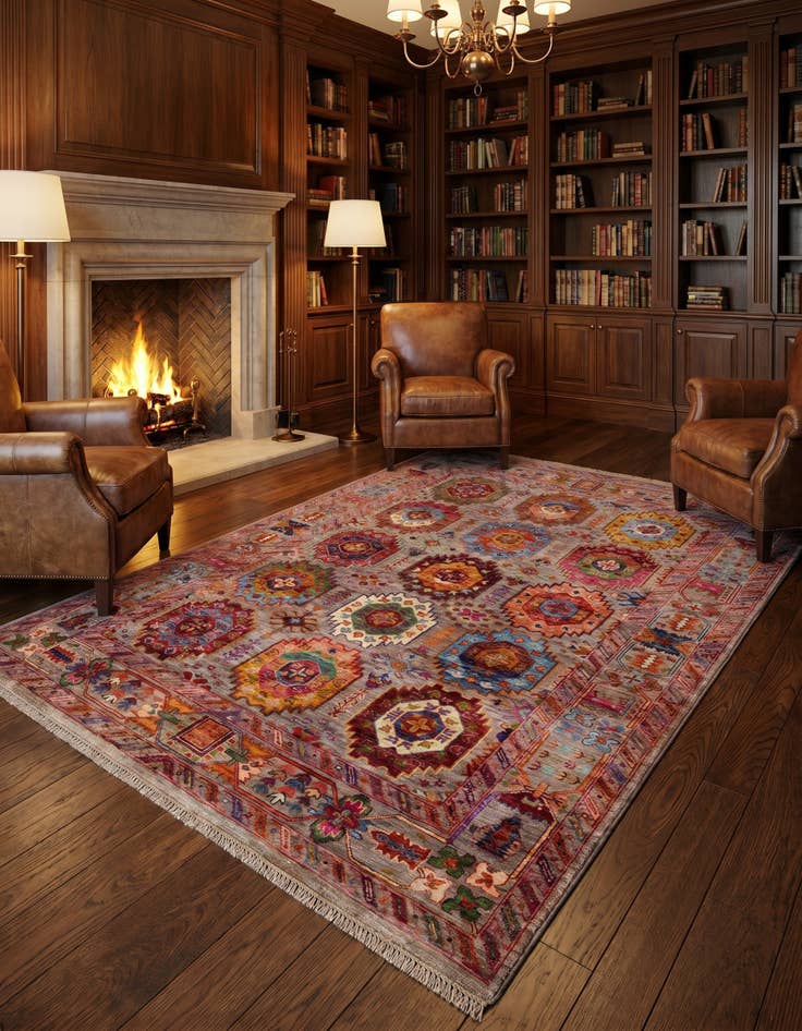 Detail image of 5' 1 x 6' 8 Hand Knotted Ariana Ziegler Rug