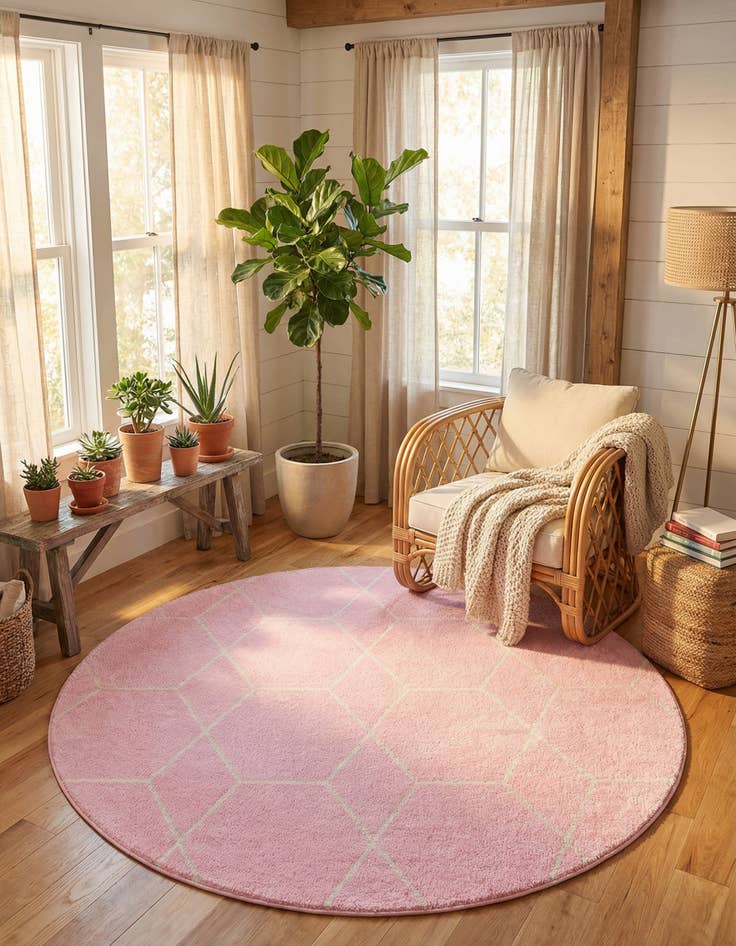 Detail image of 7' x 7' Lattice Frieze Round Rug