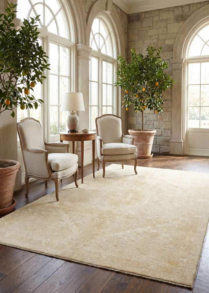 6' 5 x 9' 7 Hand Knotted Oushak Wool Rug