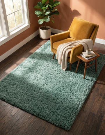 Forest Green Infinity Shag Rug
