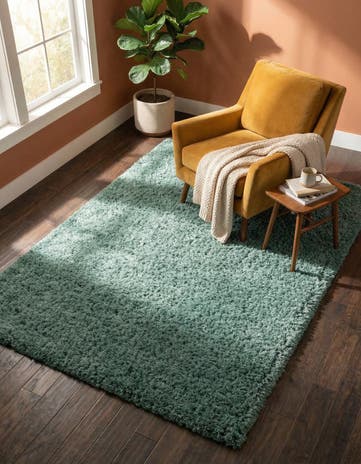 Forest Green Infinity Shag Rug