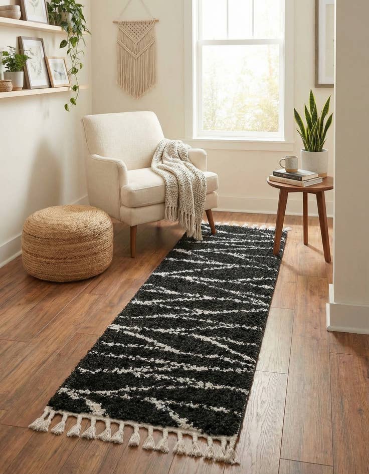 Detail image of 2' x 6' Serenity Shag Runner Rug