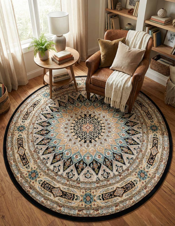 Detail image of 7' x 7' Nain Design Round Rug