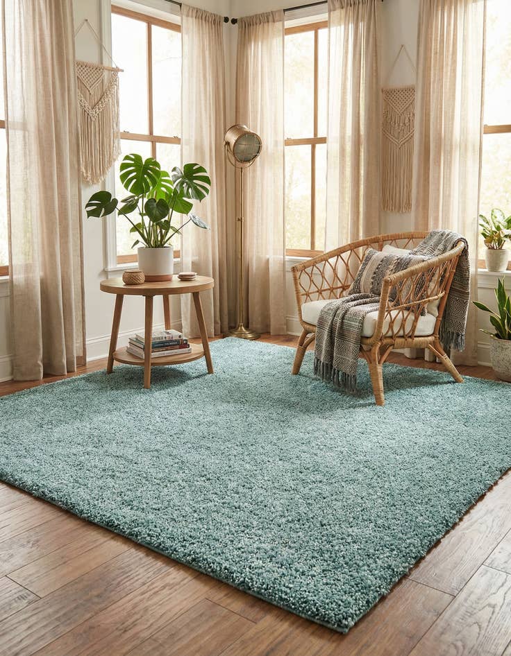 Detail image of 9' 10 x 9' 10 Comfort Solid Shag Square Rug
