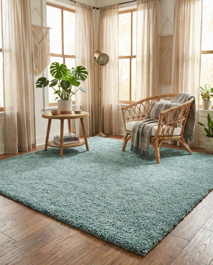 9' 10 x 9' 10 Comfort Solid Shag Square Rug