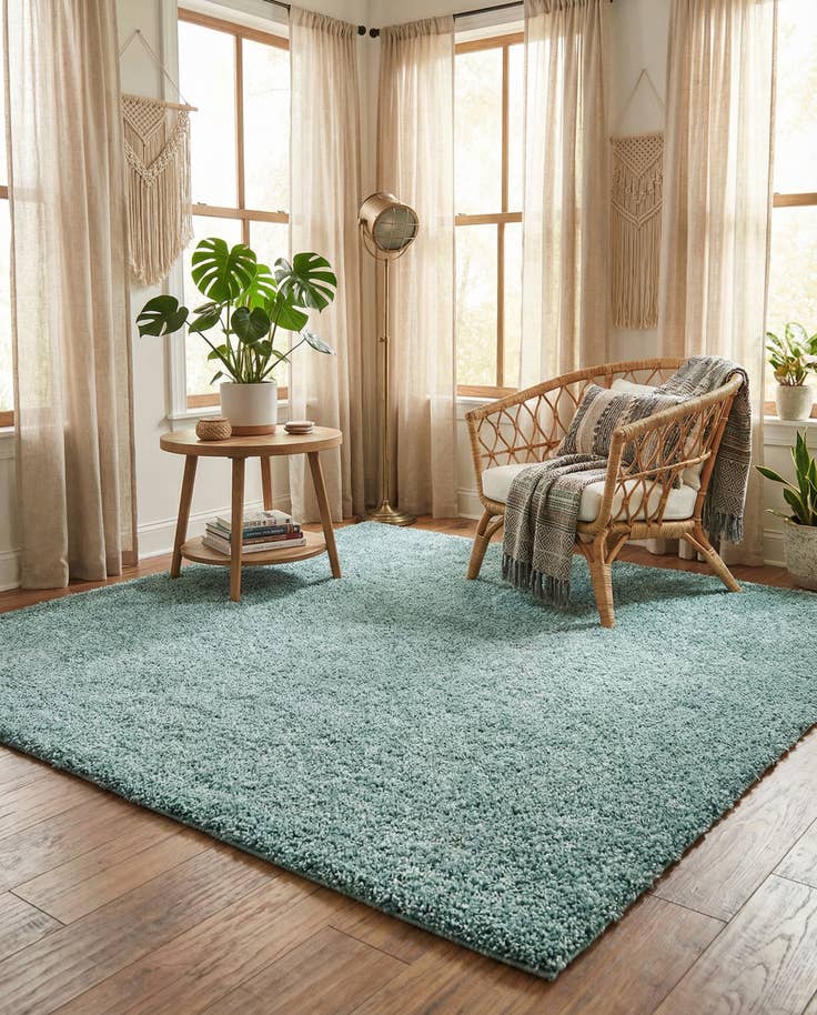 Detail image of 9' 10 x 9' 10 Comfort Solid Shag Square Rug