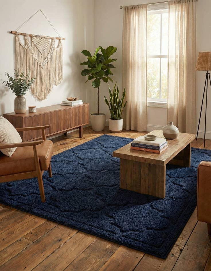 Detail image of 5' x 8' Lattice Shag Rug