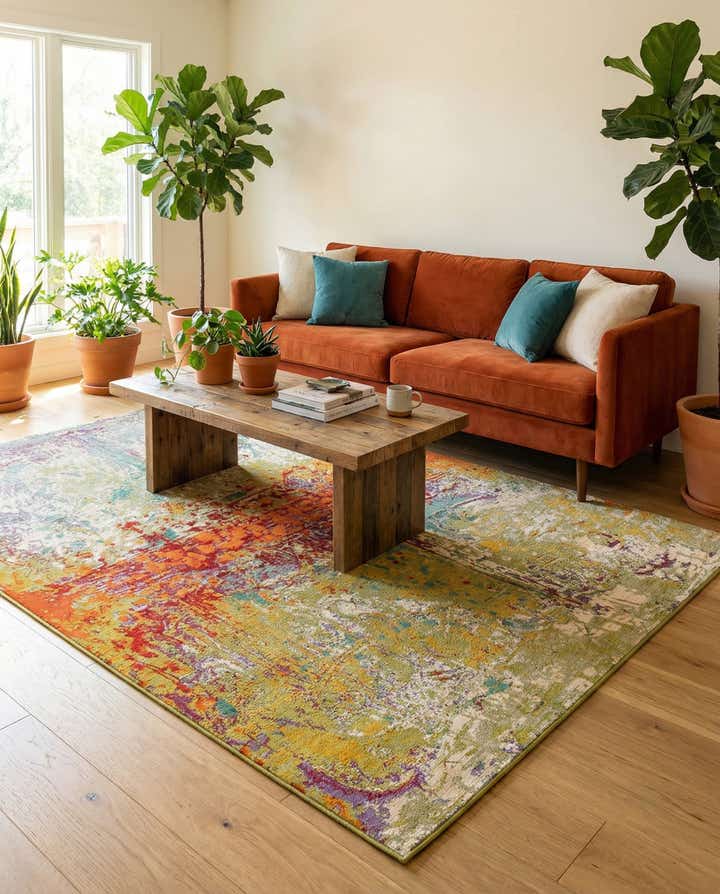 5' 3 x 8' Easy-Clean Modern Indoor / Outdoor Rug