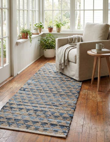 2' 2 x 6' 1 Hand Woven Chindi Jute Runner Rug