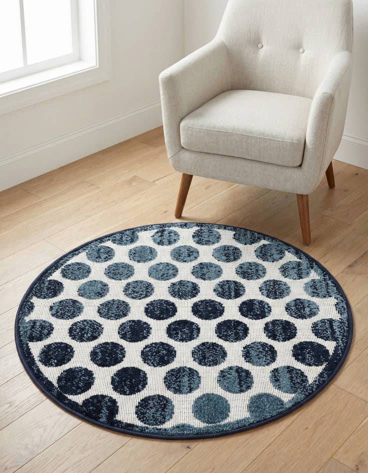 Detail image of 3' x 3' Easy-Clean Sabrina Soto Indoor / Outdoor Round Rug