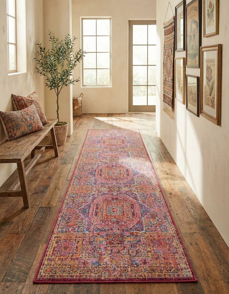 Detail image of 2' 7 x 13' Aqua Runner Rug