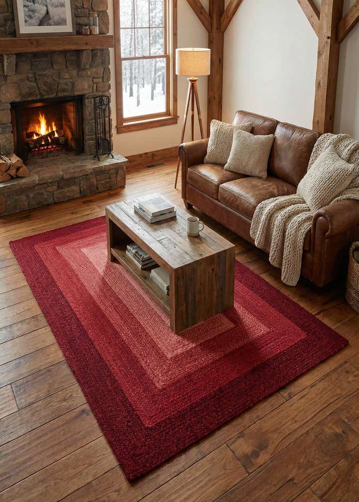 5' 1 x 8' Handmade Hand Braided Wool Rug