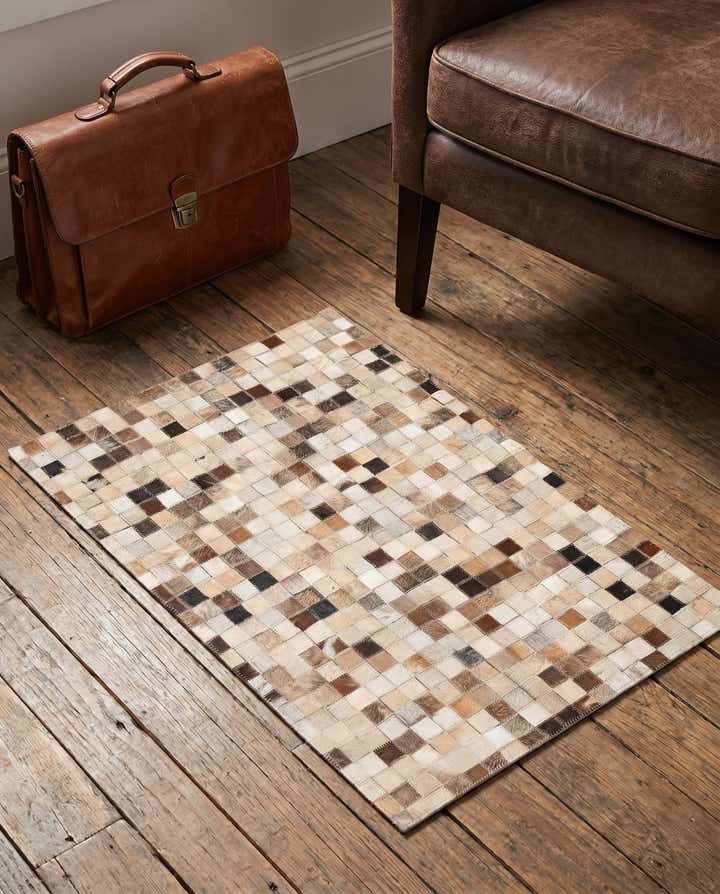 2' x 3' Cowhide Leather Rug
