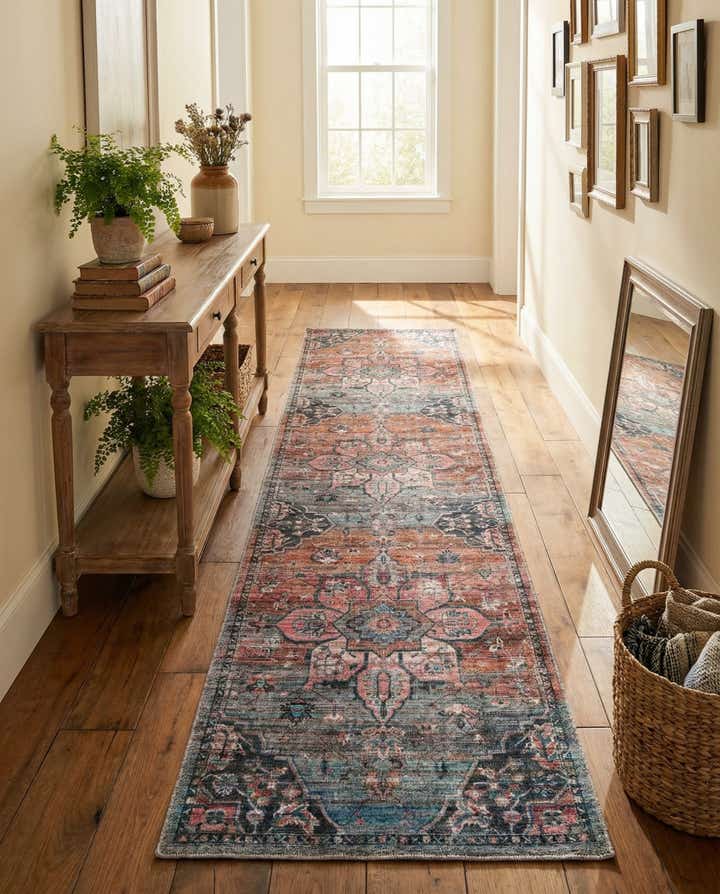 2' 7 x 14' Washable Nostalgia Runner Rug