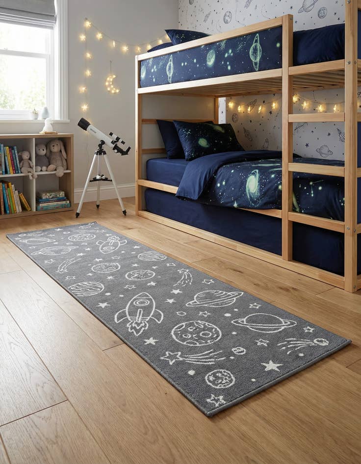 Detail image of 2' 2 x 6' 1 Planets Whimsy Kids Runner Rug