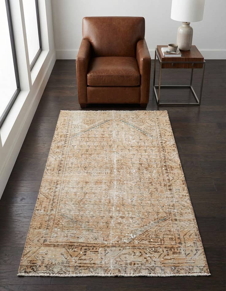 Detail image of 3' x 4' 9 Hand Knotted Ultra Vintage Persian Wool Rug