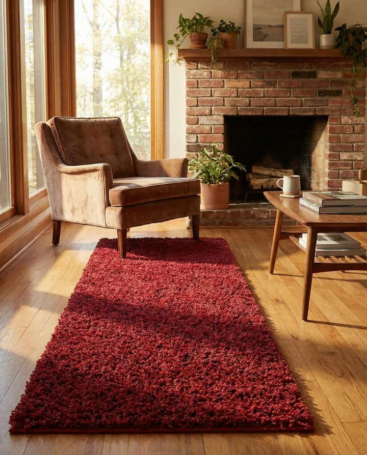 2' x 5' Solid Shag Runner Rug