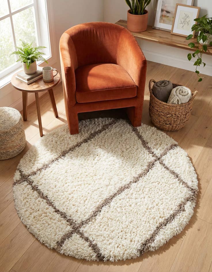 Detail image of 5' x 5' Infinity Shag Round Rug