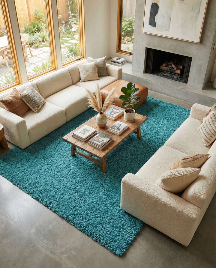 9' x 12' Solid Shag Rug