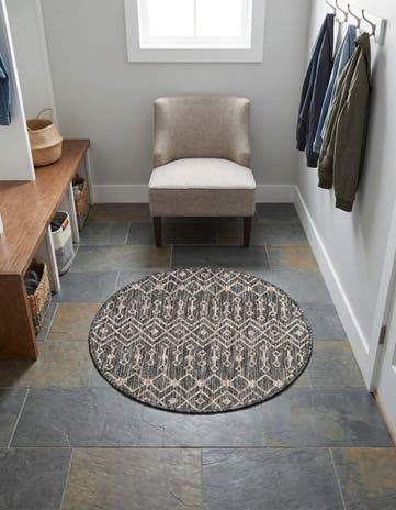 3' x 3' Easy-Clean Lattice Indoor / Outdoor Round Rug