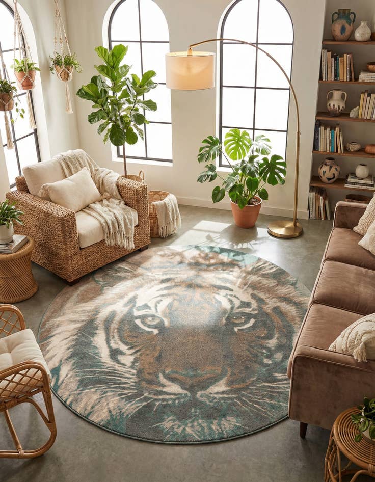 Detail image of 10' x 10' Safari Round Rug