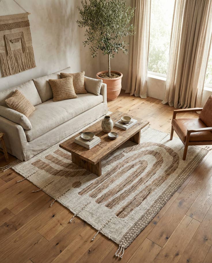 Detail image of 5' 8 x 6' 8 Hand Knotted Moroccan Wool Square Rug